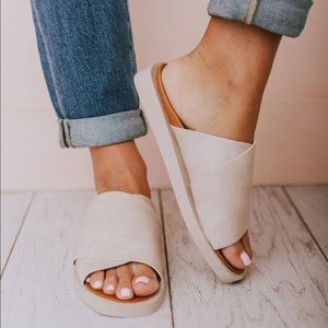Tan Slip-On Sandals
